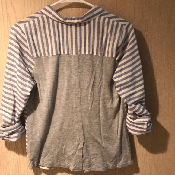 Stitch Fix Skies Are Blue Striped Button Blouse - Picture 2 of 7